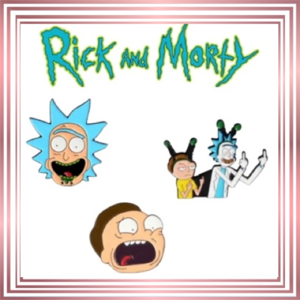 RICK & MORTY Set of 3 Collector Pins